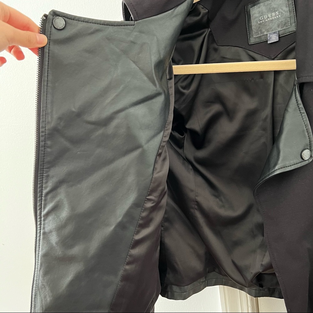 Guess black moto jacket with faux leather - Picture 5 of 13